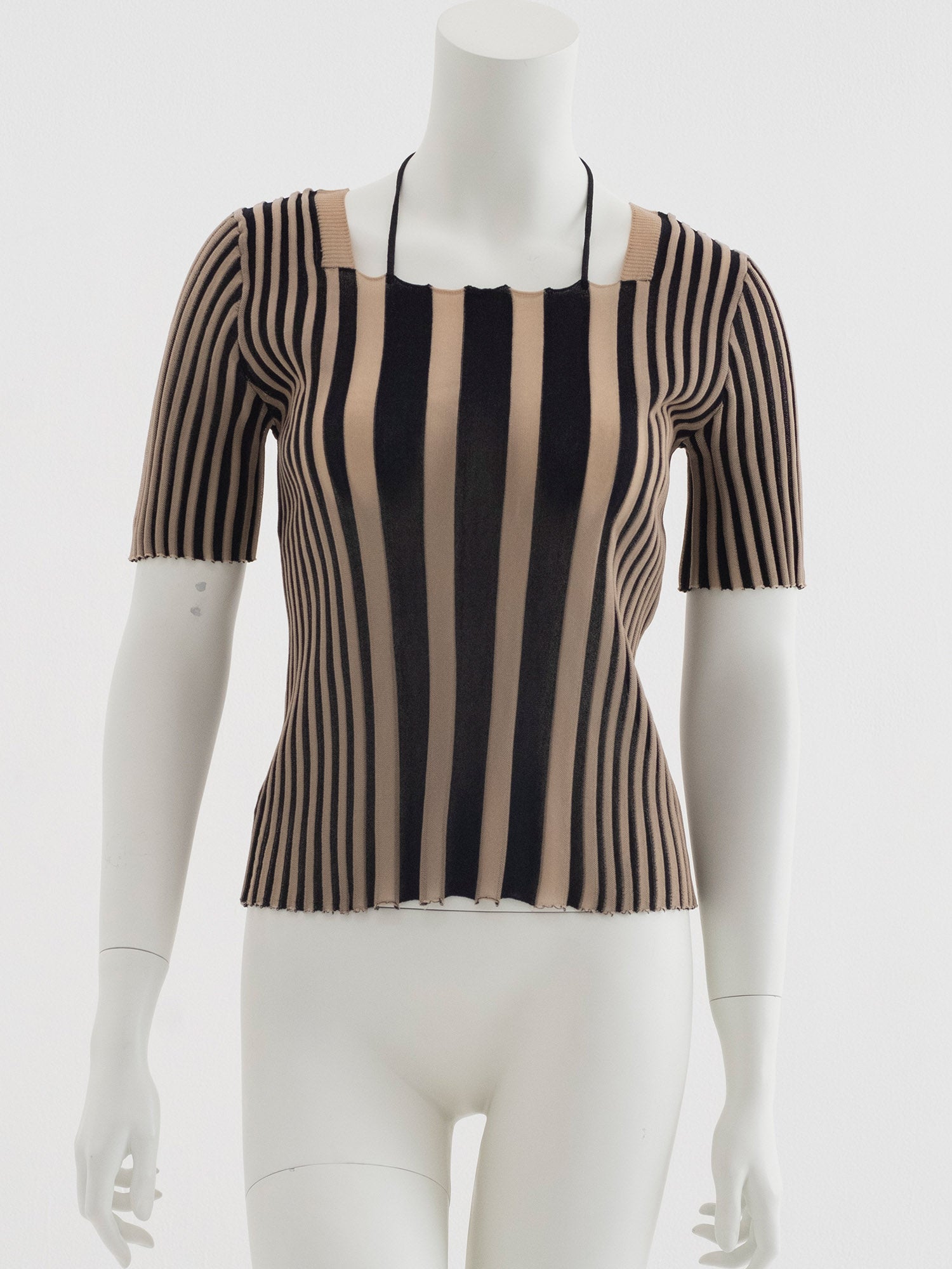 tin knit top(without liner)＿BK×BEG