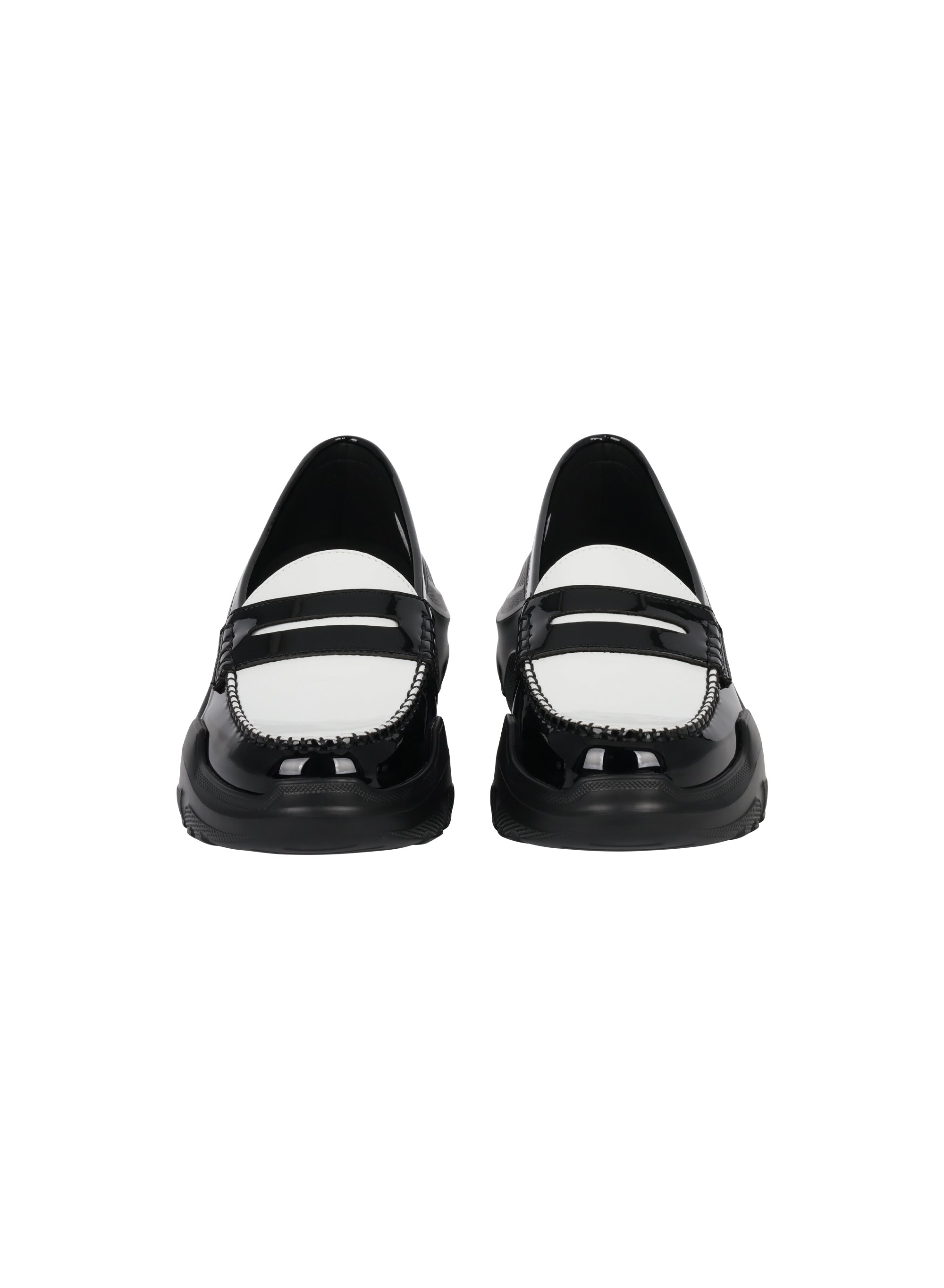 【AKIKOAOKI X WE11DONE】BLACK/WHITE WOMENS CONTRAST LOAFERS