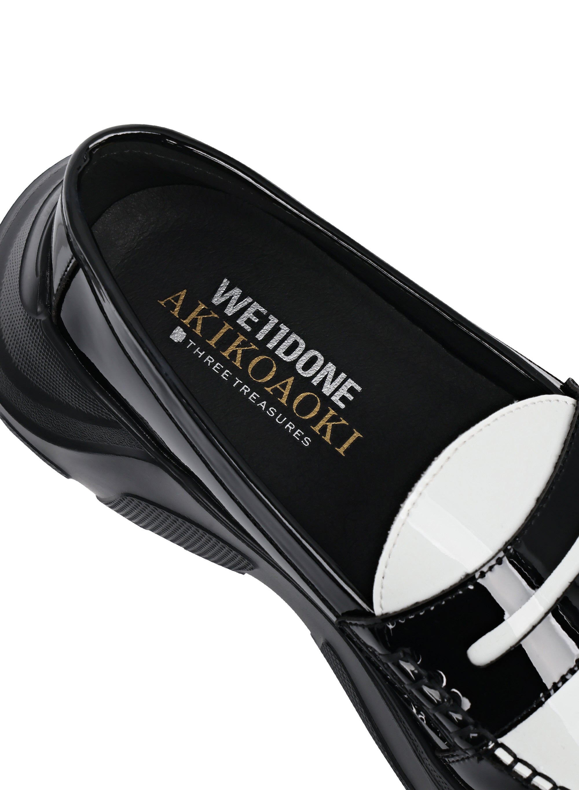 【AKIKOAOKI X WE11DONE】BLACK/WHITE WOMENS CONTRAST LOAFERS