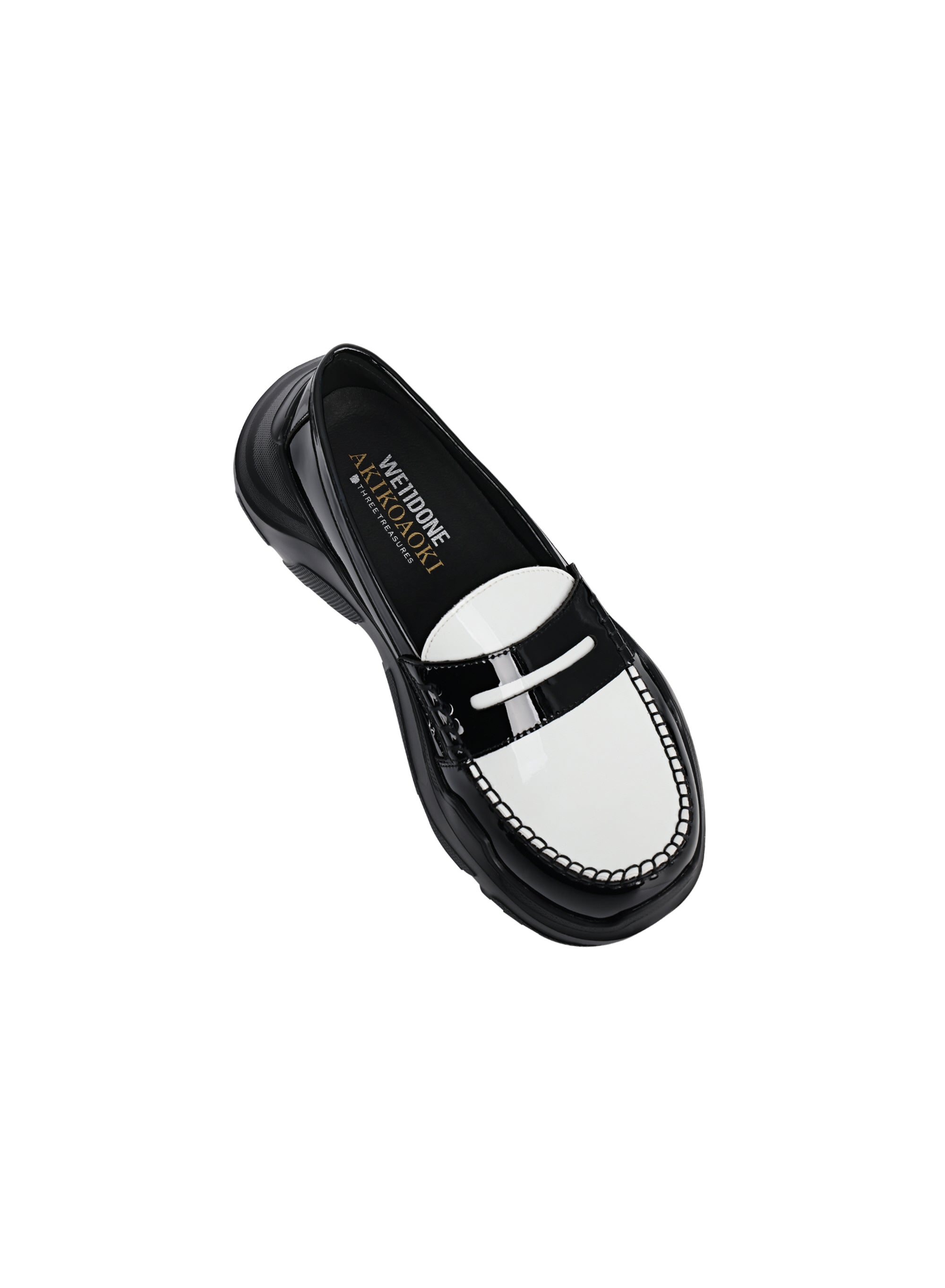 【AKIKOAOKI X WE11DONE】BLACK/WHITE WOMENS CONTRAST LOAFERS