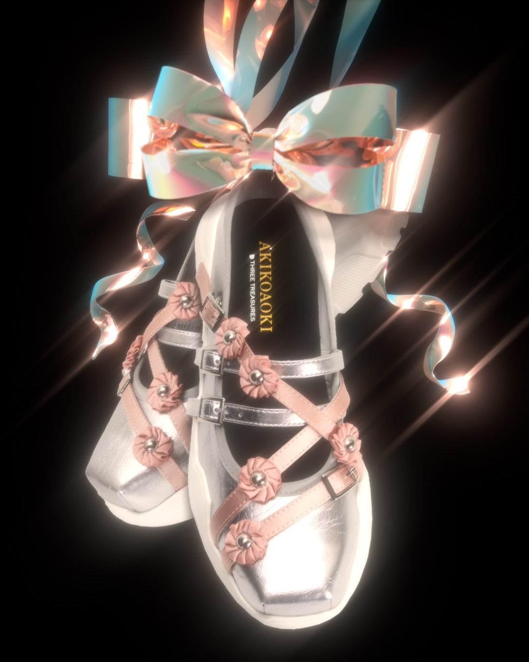 Flora Holiday Silver×Pink×White