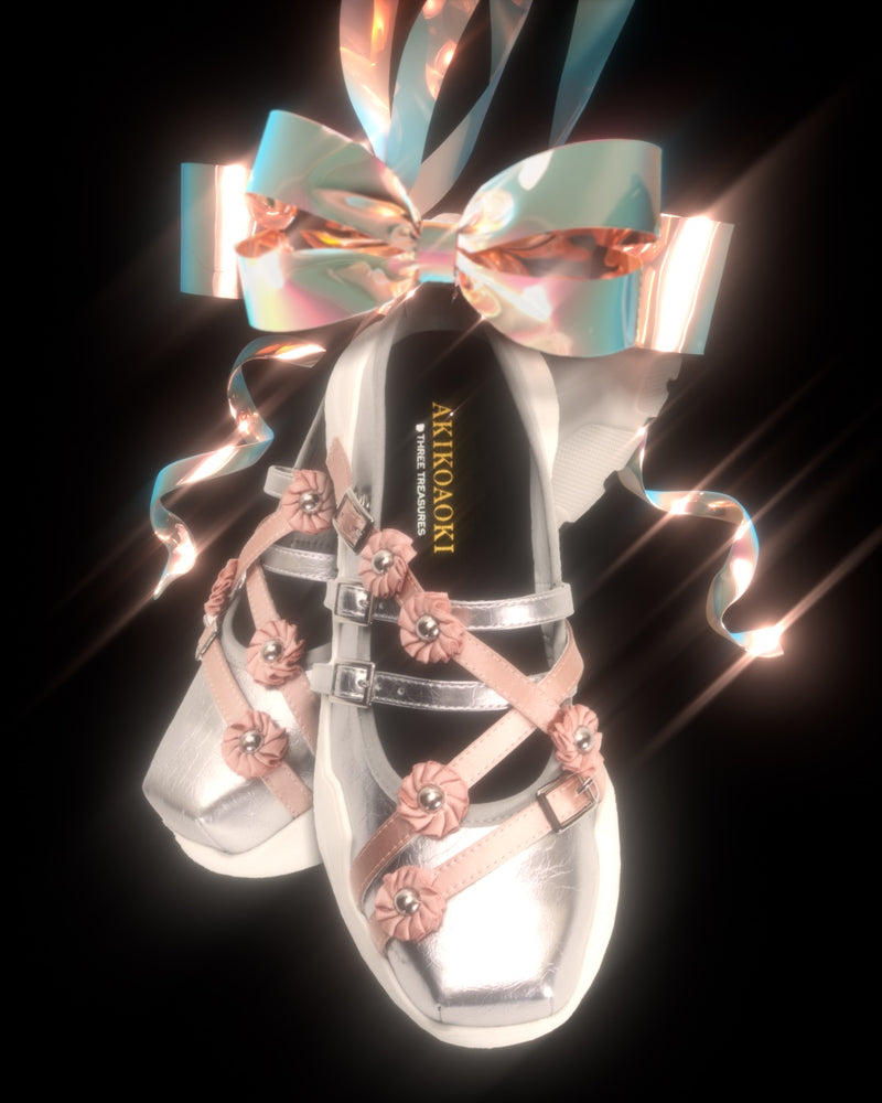 Flora Holiday Silver×Pink×White