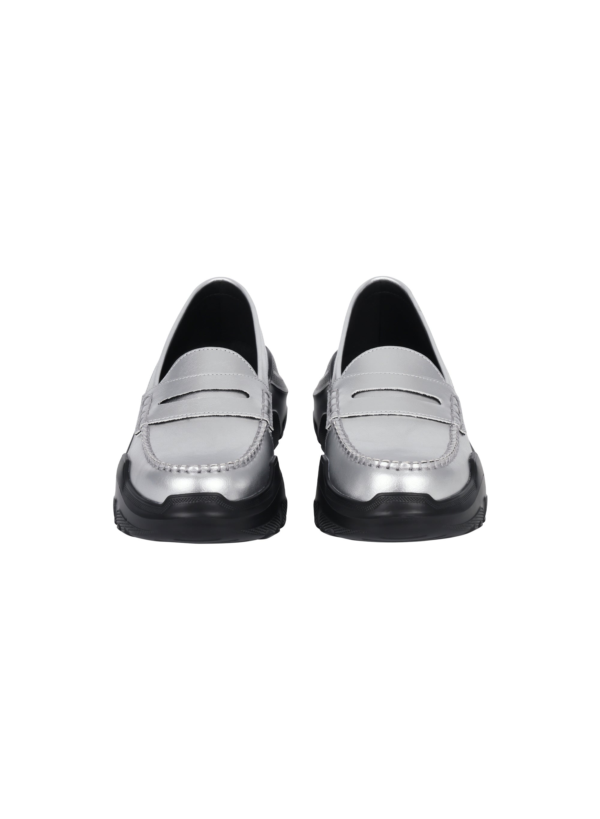 【AKIKOAOKI X WE11DONE】SILVER WOMENS SILVER LOAFERS