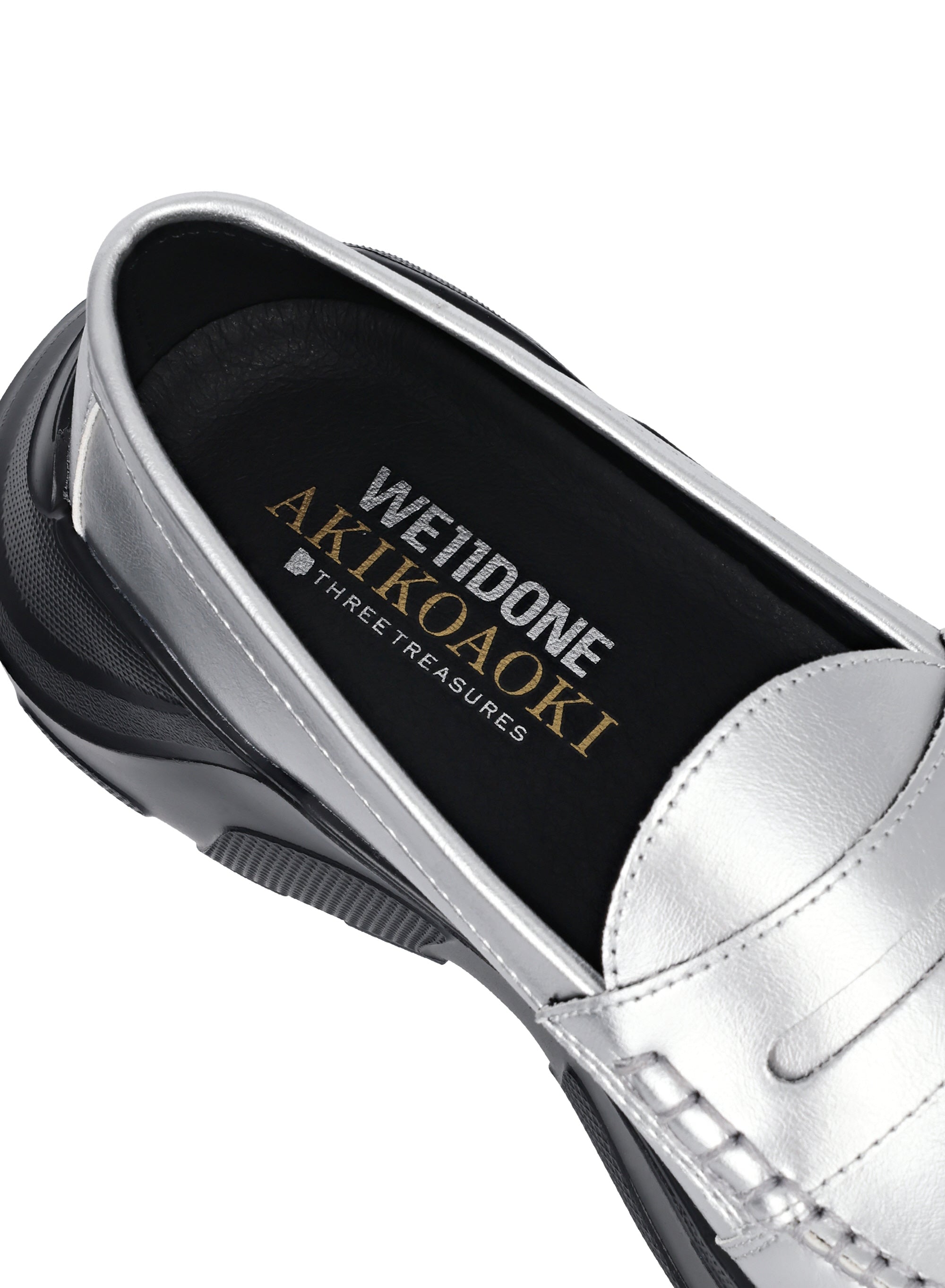 【AKIKOAOKI X WE11DONE】SILVER WOMENS SILVER LOAFERS
