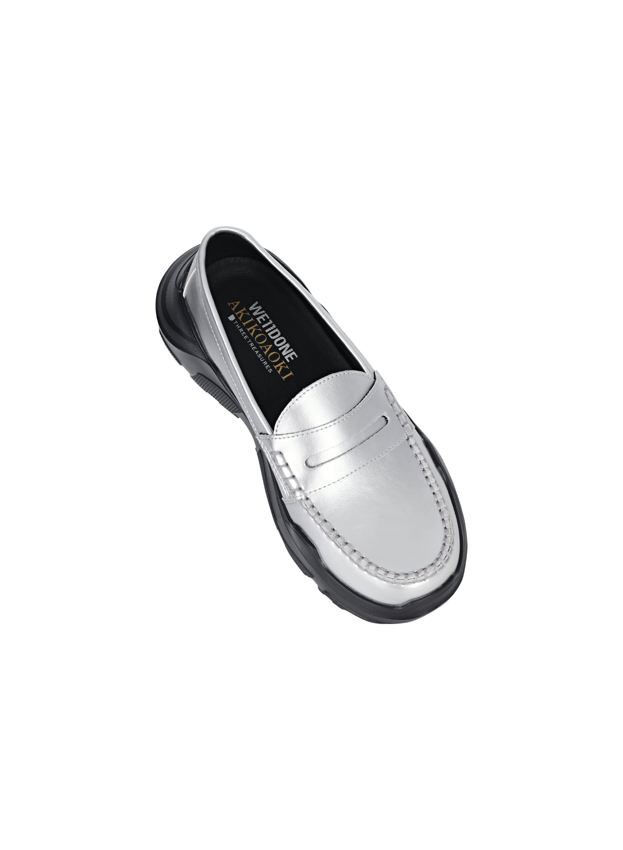 【AKIKOAOKI X WE11DONE】SILVER WOMENS SILVER LOAFERS